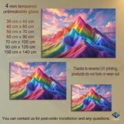 Rainbow Mountain Kitchen Backsplash | UV Printed Glass Panel | Vibrant Landscape Stove Splashback | Colorful Boho Wall Art - Image 10