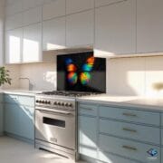 Rainbow Butterfly Glass Backsplash | UV Printed Kitchen Wall Panel | Vibrant Insect Art on Tempered Heat-Resistant Glass - Image 7