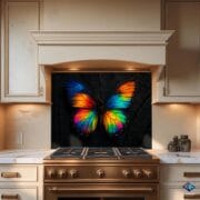Rainbow Butterfly Glass Backsplash | UV Printed Kitchen Wall Panel | Vibrant Insect Art on Tempered Heat-Resistant Glass - Image 9