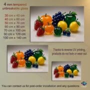 Glass Fruit Art Backsplash | Realistic Colorful Fruit Panel | UV Printed Tempered Glass Kitchen Wall Protector by UVionArt - Image 2
