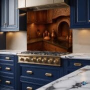 Traditional Copper Kitchen Backsplash – Ottoman Style UV Printed Glass Panel – Tempered Glass Stove Wall Art - Image 3