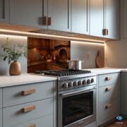 Traditional Copper Kitchen Backsplash – Ottoman Style UV Printed Glass Panel – Tempered Glass Stove Wall Art - Image 5