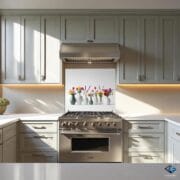 Elegant Vase Bouquet Kitchen Backsplash | Floral Tempered Glass Panel | Modern UV Printed Wall Decor | Unique Backsplash by UVionArt - Image 8