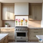 Pastel Vase Flower Panel | Tempered Glass Kitchen Backsplash | UV Printed Spring Floral Decor by UVionArt - Image 10