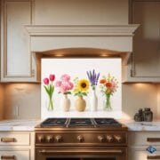 Pastel Vase Flower Panel | Tempered Glass Kitchen Backsplash | UV Printed Spring Floral Decor by UVionArt - Image 9