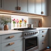 Pastel Vase Flower Panel | Tempered Glass Kitchen Backsplash | UV Printed Spring Floral Decor by UVionArt - Image 5