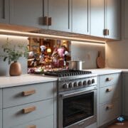 Whimsical Chef Ants & Hamster Feast – UV Printed Tempered Glass Backsplash for Fun Kitchen Decor - Image 5