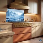 Glacier Landscape Glass Backsplash | UV Printed Tempered Panel | Arctic Nature Wall Art for Kitchen | Ice Blue Heat Resistant Decor - Image 6
