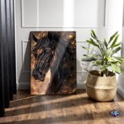 Fiery Black Horse Glass Wall Art | UV Printed Tempered Panel | Majestic Flame Horse Home Decor | Bold Vertical Statement Piece by UVionArt - Image 3