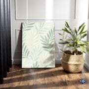 Minimal Botanical Leaf Glass Wall Art | UV Printed Tempered Panel | Soft Green Modern Nature Decor | Eco-Inspired Vertical Artwork - Image 3