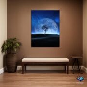 Moonlight Tree Glass Wall Art | UV Printed Night Landscape | Full Moon Silhouette Tempered Glass Panel | Dreamy Nature Home Decor - Image 7
