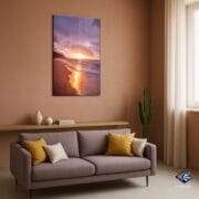 Sunset Beach Glass Wall Art | UV Printed Ocean Landscape Panel | Golden Hour Coastal Tempered Glass | Tranquil Tropical Home Decor - Image 6