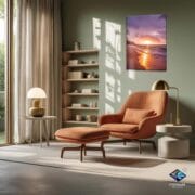Sunset Beach Glass Wall Art | UV Printed Ocean Landscape Panel | Golden Hour Coastal Tempered Glass | Tranquil Tropical Home Decor - Image 9
