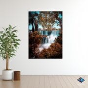 Waterfall Forest Glass Wall Art | UV Printed Tropical Nature Scene | Lush Jungle Landscape Panel | Tempered Glass Home Decor by UVionArt