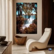 Waterfall Forest Glass Wall Art | UV Printed Tropical Nature Scene | Lush Jungle Landscape Panel | Tempered Glass Home Decor by UVionArt - Image 4